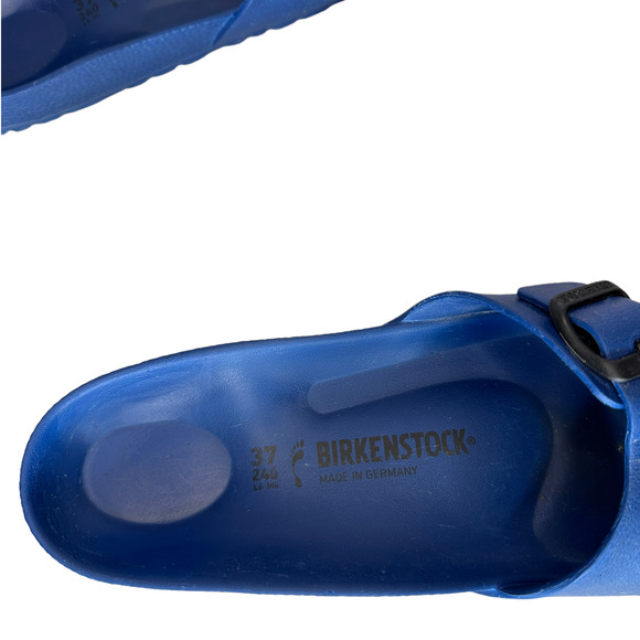 Birkenstock Madrid Eva Blue Rubber Sandals Slide On Summer Women's Size 6 - Picture 3 of 8